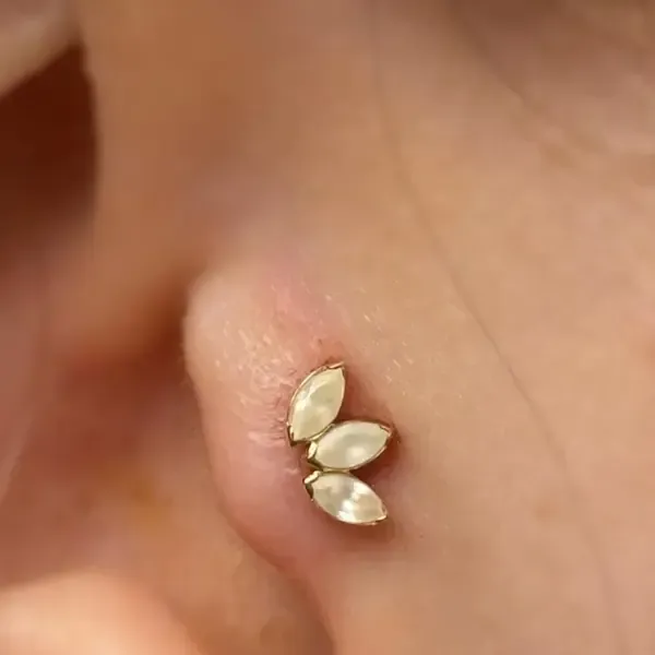 petite percing dans l'oreille